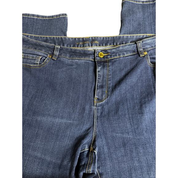 Michael Kors Straight Leg Jeans, Dark Wash Stretch Denim, Women's Plus Size 20W - Picture 1 of 6